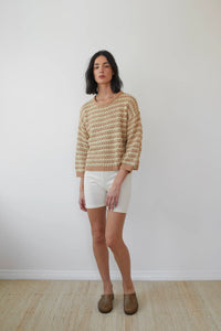 textured pullover in strata