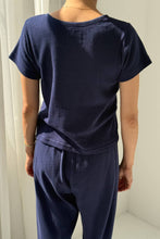 Load image into Gallery viewer, pointelle babe tee in navy