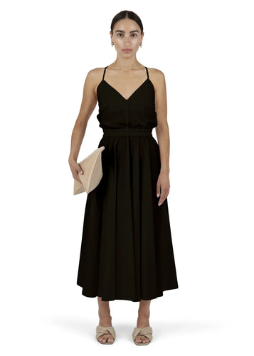 cross back dress in black