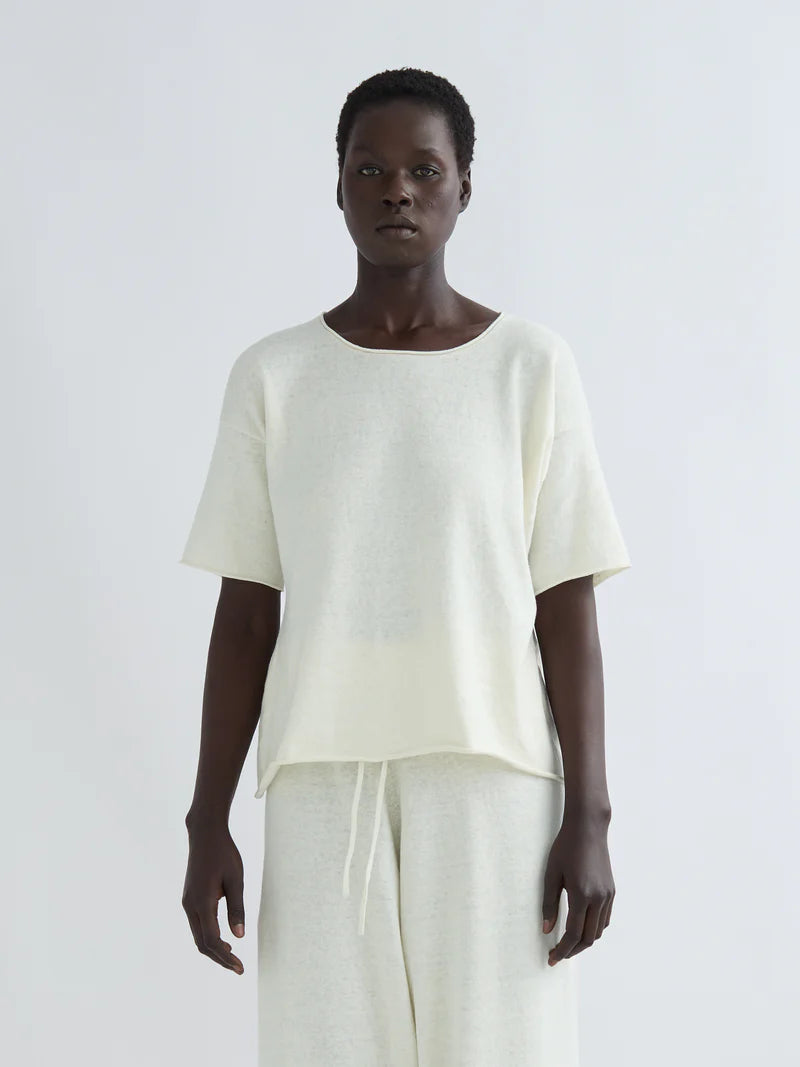 loose tee in chalk