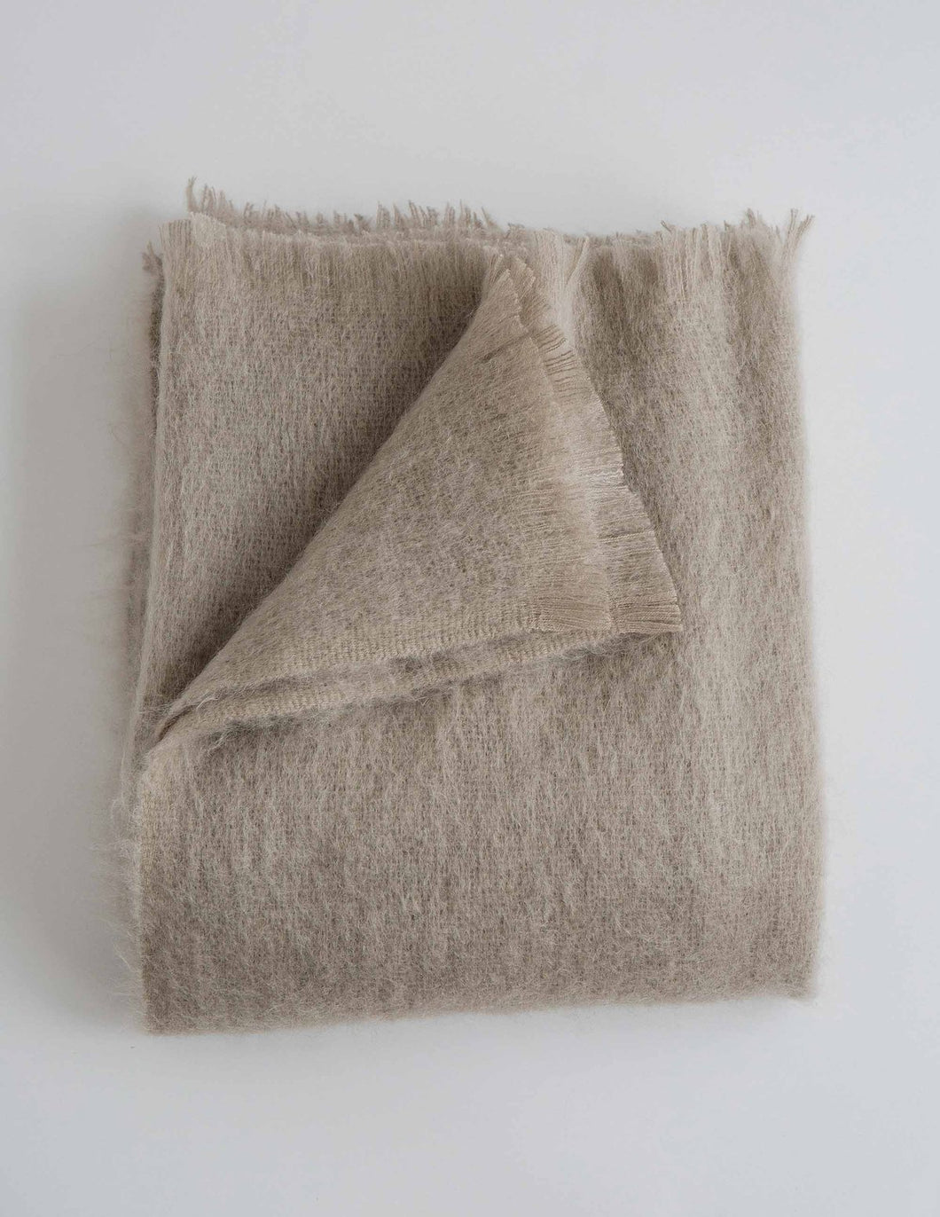 mohair throw in ash