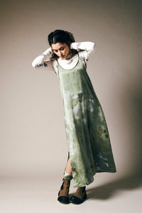 slip dress in kelp