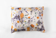 Load image into Gallery viewer, floral botanically dyed silk pillowcase in purple