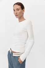 Load image into Gallery viewer, organic cotton long sleeve top in white