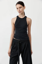 Load image into Gallery viewer, organic cotton v back tank in black