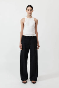 organic cotton v back tank in white