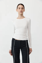 Load image into Gallery viewer, organic cotton long sleeve top in white