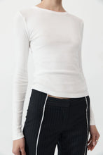 Load image into Gallery viewer, organic cotton long sleeve top in white