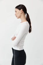 Load image into Gallery viewer, organic cotton long sleeve top in white