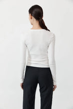 Load image into Gallery viewer, organic cotton long sleeve top in white