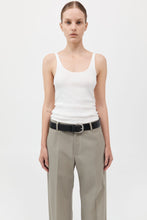 Load image into Gallery viewer, organic cotton slim scoop tank in white
