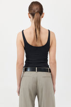 Load image into Gallery viewer, organic cotton slim scoop tank in black