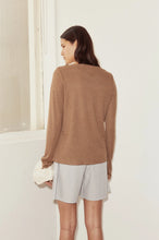 Load image into Gallery viewer, open long sleeve top in coffee