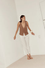 Load image into Gallery viewer, button up knit tank in coffee