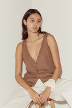 Load image into Gallery viewer, button up knit tank in coffee