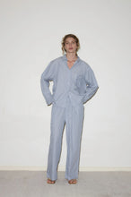 Load image into Gallery viewer, cotton pj set in glacier stripe