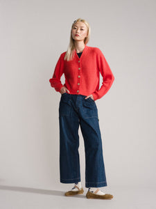 nia shrunken cardigan in red