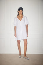 Load image into Gallery viewer, tie seamed short dress in white