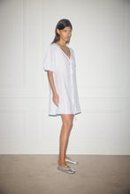 Load image into Gallery viewer, tie seamed short dress in white