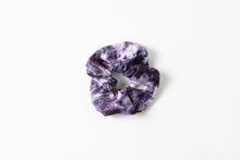 Load image into Gallery viewer, botanically dyed silk scrunchie in purple