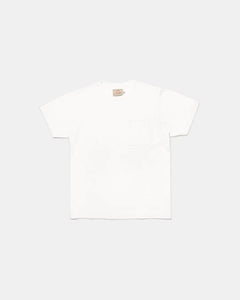 heavy duty tee single pocket tee in white