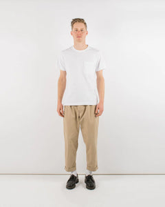 heavy duty tee single pocket tee in white