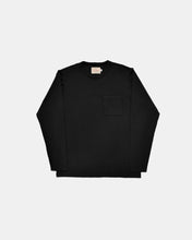 Load image into Gallery viewer, heavy duty long sleeve single pocket tee in black