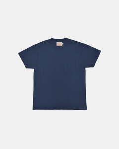 heavy duty tee single pocket tee in navy