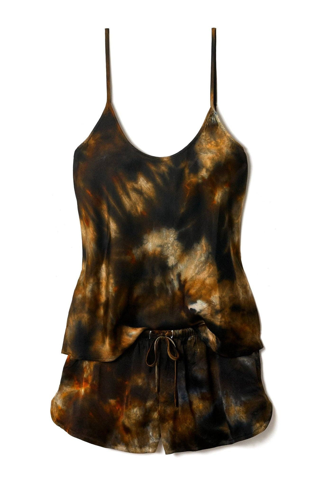 silk short set in smoke