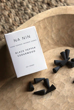 Load image into Gallery viewer, black pepper &amp; cedarwood incense cones
