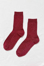 Load image into Gallery viewer, her socks in carmine glitter