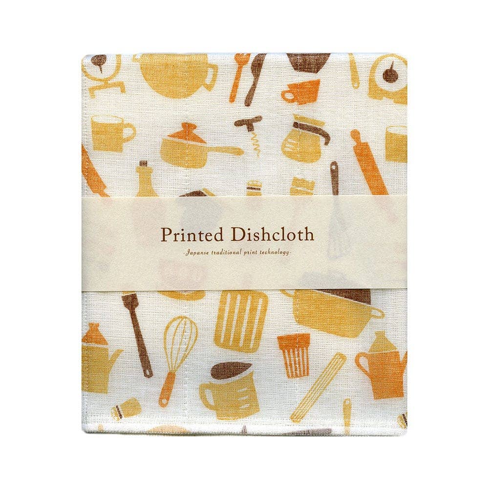 printed dishcloth in kitchen