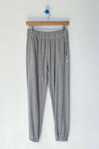 pointelle serene jogger in melange grey