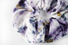 Load image into Gallery viewer, botanically dyed silk scrunchie in purple