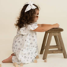 Load image into Gallery viewer, organic short sleeve flutter dress in pastel bloom