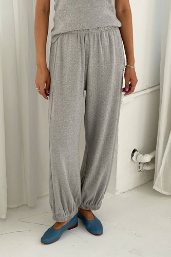 pointelle balloon pants in melange grey