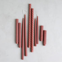 Load image into Gallery viewer, 18&quot; fancy taper candles in clay