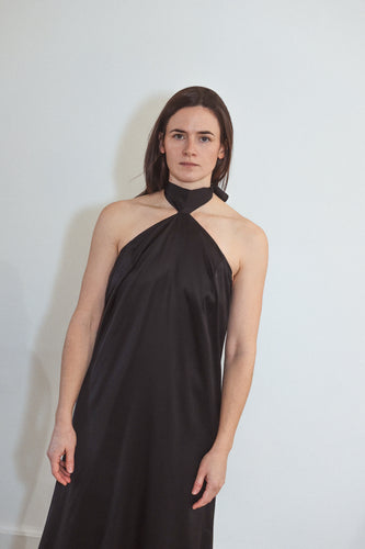 cravat dress in black