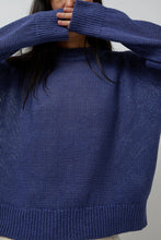 Load image into Gallery viewer, lind knit crew in marine