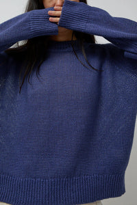lind knit crew in marine