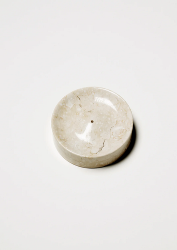 cream marble incense holder