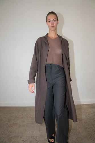 leyon coat in charcoal