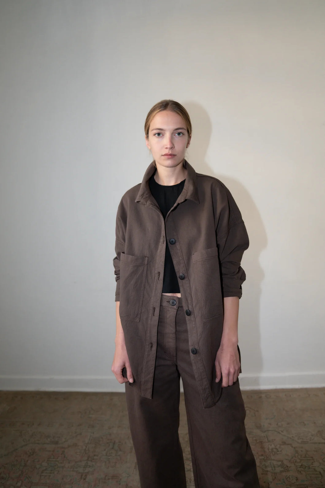 lenny jacket in washed brown