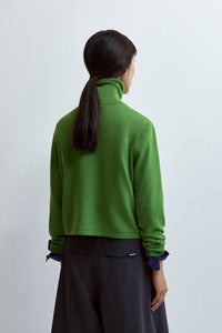 merino wool turtleneck sweater in herba