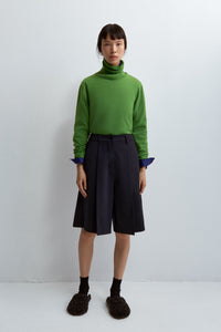 merino wool turtleneck sweater in herba