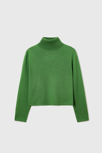 merino wool turtleneck sweater in herba