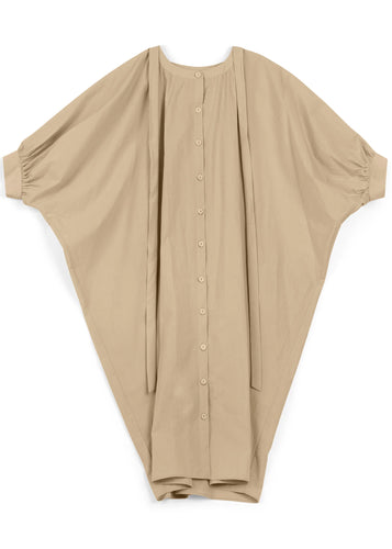 button front kaftan in taupe
