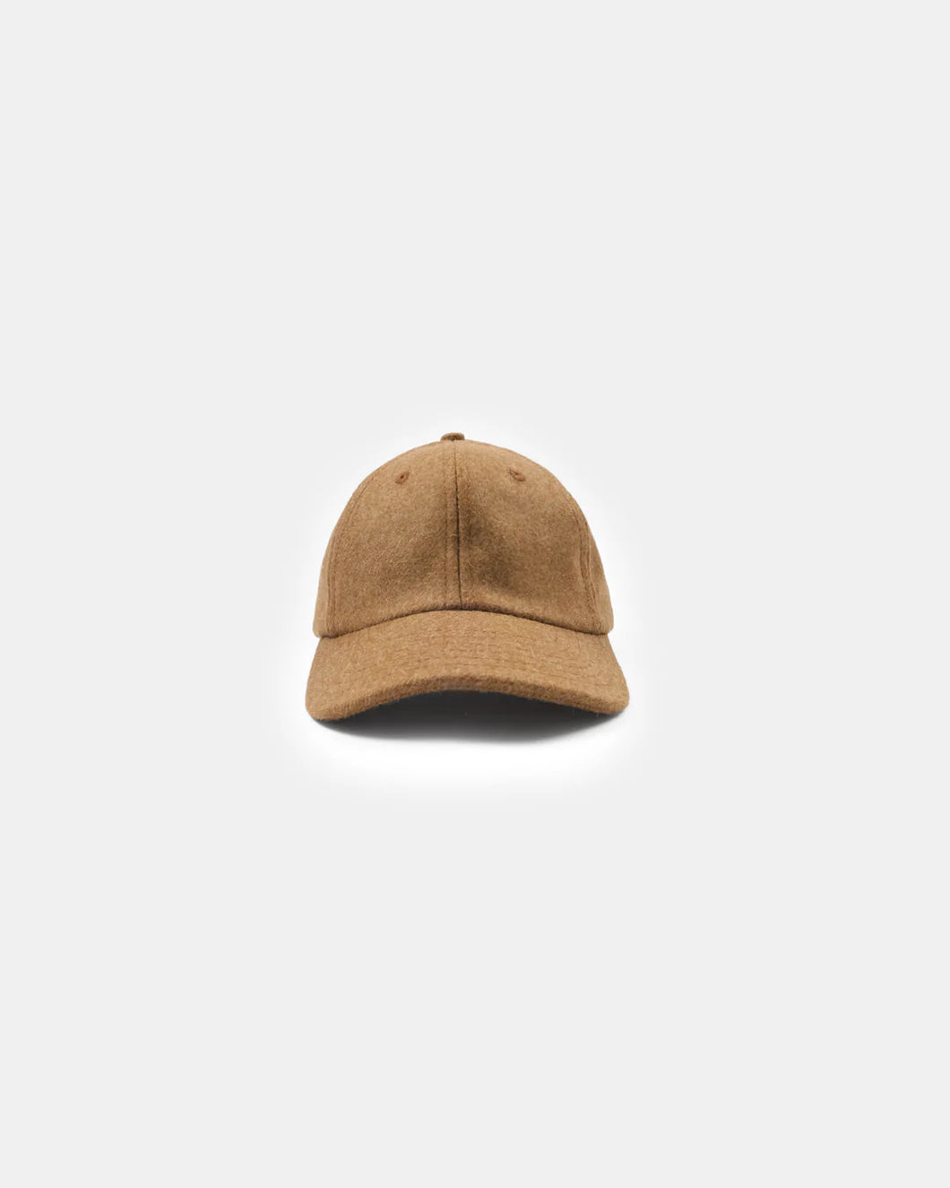 unstructured baseball hat in dark tan mix wool