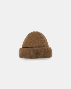 wool knit watch cap in dark tan