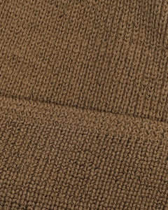 wool knit watch cap in dark tan